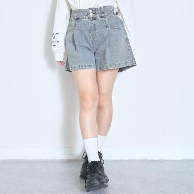 美脚見えタックフレアキュロット