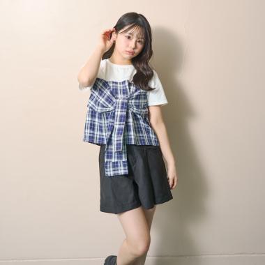 美脚見えタックフレアキュロット