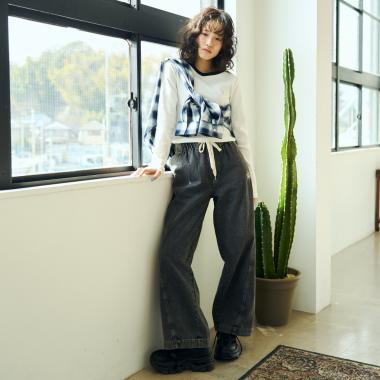 サマ見えイージープルオンパンツ