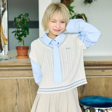 【アラエル】ネクタイつきレイヤードベスト