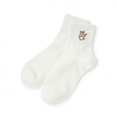 うま刺しゅうクルブシ丈ソックス