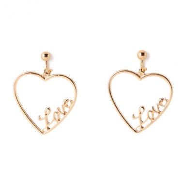 LOVEハートフープイヤリング