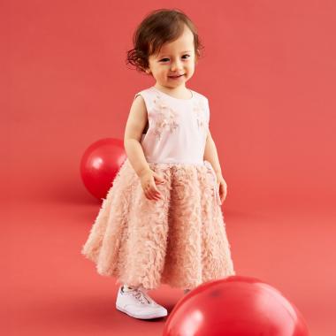 チュールフリルドレス