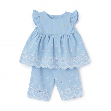 フローラルエンブロイダリーチュニック＆パンツセット