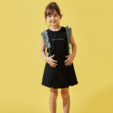 トドラー ダブルボタンキュロットスカート