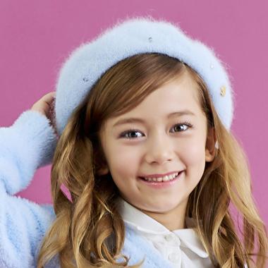 起毛ビジューベレー帽