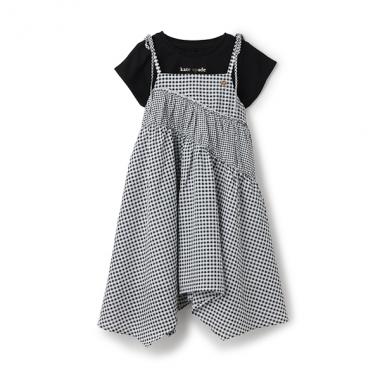 トドラー ギンガムキャミワンピース&Tシャツセット