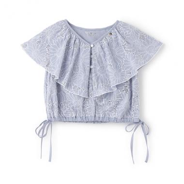 ガールズ デイジーレースラッフルブラウス