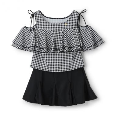 【SWIM】ガールズ ギンガムスイムウェア