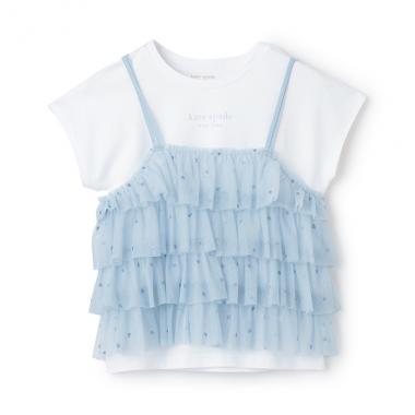 ガールズ チュールビスチェ&Tシャツセット