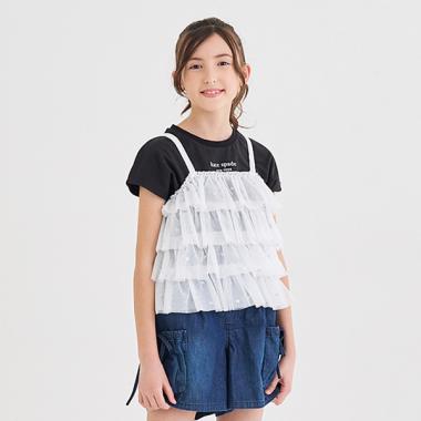 ガールズ チュールビスチェ&Tシャツセット