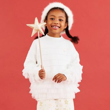 ラッフルチュールセーター