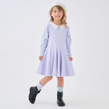 レースカラーフレアワンピース