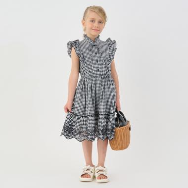 エンブロイダリーギンガムチェックワンピース