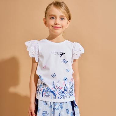 バタフライレーススリーブTシャツ