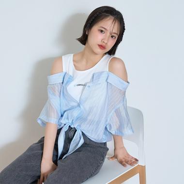 【7days】レイヤードドッキングシャツ