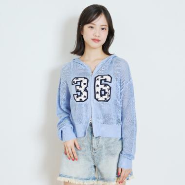 【7days】メッシュニットパーカー