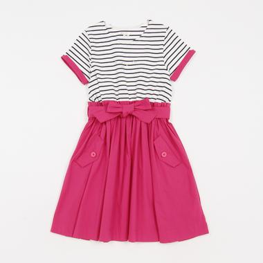 【人気商品再入荷】【直営店で取り扱い無し】ガールズ ストライプドッキングワンピース