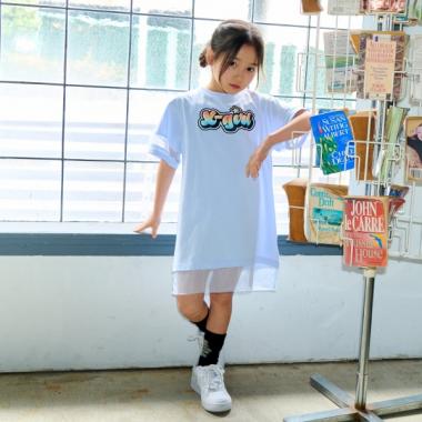 グラフィティロゴメッシュ切替Tワンピース