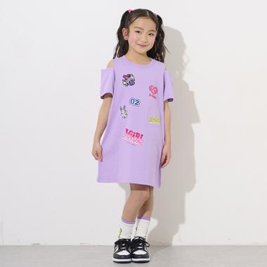 MIXロゴ肩あきTワンピース