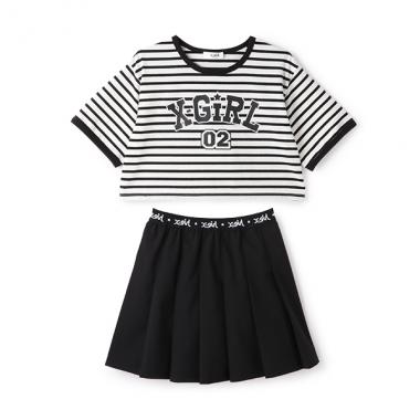 ショート丈半袖T&プリーツスカートセット