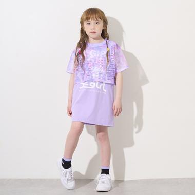 メッシュ半袖T+ノースリワンピースセット