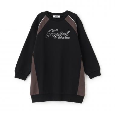 配色切替ロゴ刺しゅうワンピース