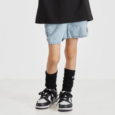 サイドレースアップ デニムショートパンツ