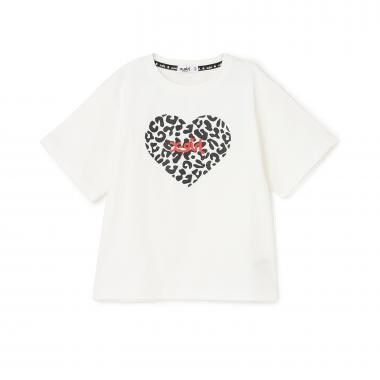 レオパードハートプリント 半袖Tシャツ