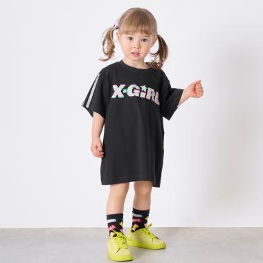 スパンコール刺しゅう 半袖Tワンピース