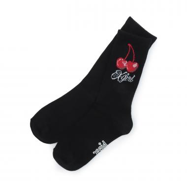 チェリーロゴ クルーリブソックス