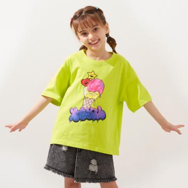 【接触冷感】キラッキーアイスクリーム 半袖Tシャツ