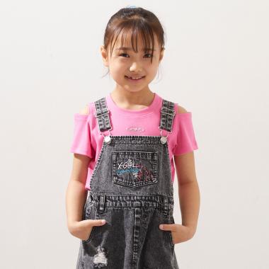 肩あき半袖チビTシャツ