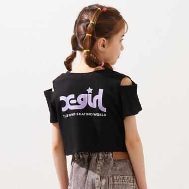 肩あき半袖チビTシャツ