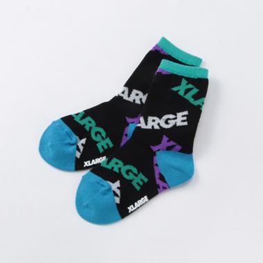 ロゴ総柄クルーソックス