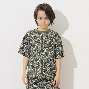 ファニーゴリラ&キラッキー カモ柄半袖Tシャツ