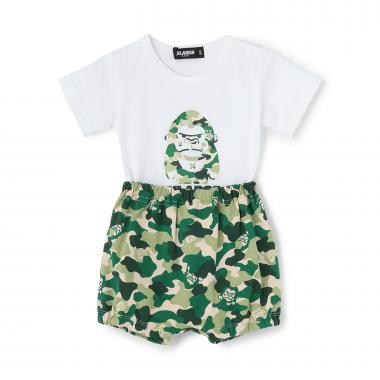 ファニーゴリラカモ総柄 ベビー半袖セットアップ