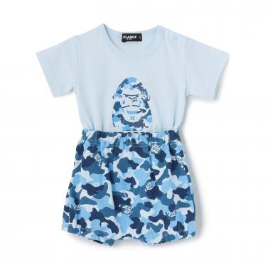 ファニーゴリラカモ総柄 ベビー半袖セットアップ