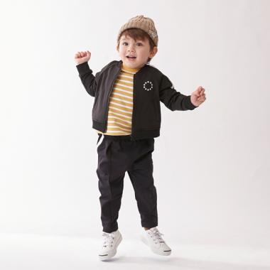 裏起毛 ラインタックパンツ