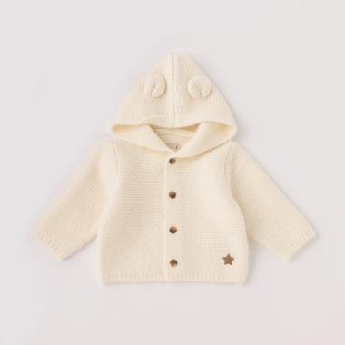 耳つきニットカーデ