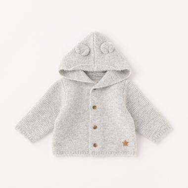 耳つきニットカーデ