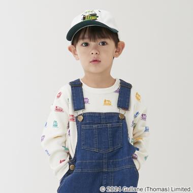 【きかんしゃトーマス】ワッフル総柄長袖Tシャツ