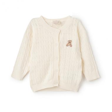 くま刺しゅうカーディガン