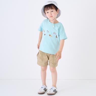 綿レーヨン布帛ショートパンツ