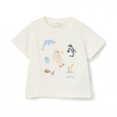 【接触冷感】海のいきものアップリケ半袖Tシャツ
