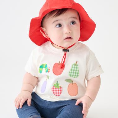 【はらぺこあおむし】フルーツアップリケ半袖Tシャツ