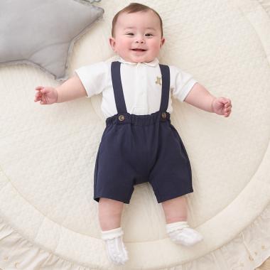 ポロシャツ＋サスつきパンツセット