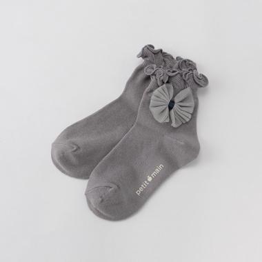 チュールリボンフリルクルーソックス