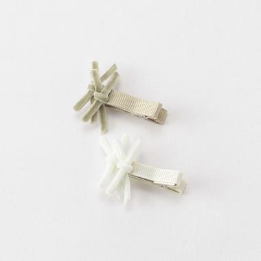 ベロアリボンヘアクリップ2個セット