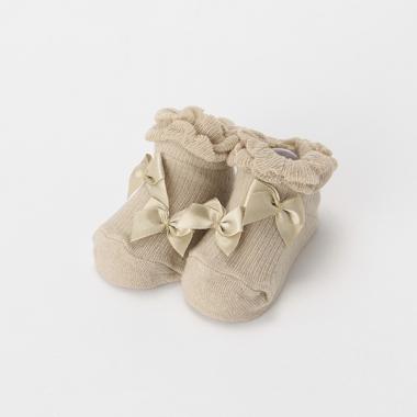 サテンリボンつきフリルカップソックス